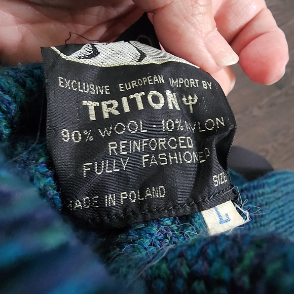 Men's 90% Wool 10% Nylon Triton Turtleneck Pullover Size Large Made in Poland 🇵 - Picture 3 of 10